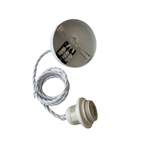 Cordon de suspension textile torsadé 1.50 M - Blanc