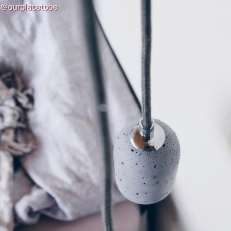 Accessoire pour abat-jour -  KIT Douille E27 - Béton - Gris (pour ampoule déco)