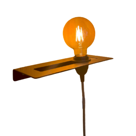 Accessoire pour abat-jour - Plaque de chevet murale à suspendre - Noir