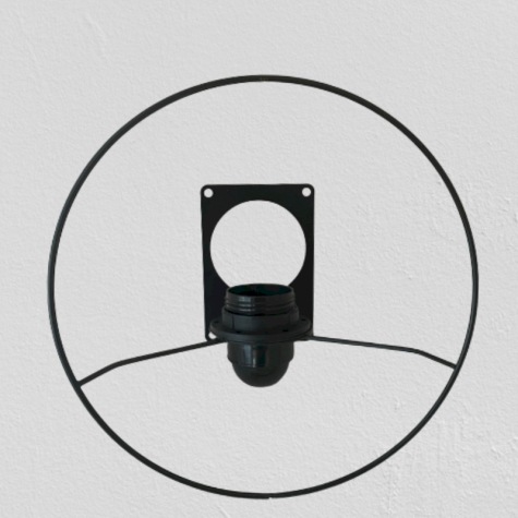 Accessoire pour abat-jour - Plaque de fixation murale pour appliques murales (à relier avec une douille) - Noir