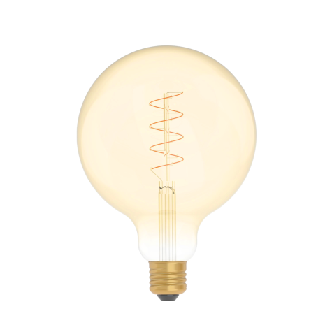 Ampoule globe LED Carbon ambré avec filament en spirale  - ⌀ 12.5 cm - Bebulbs - E27
