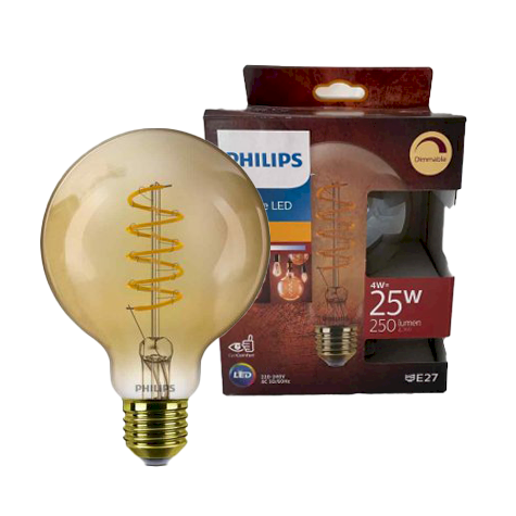 Ampoule vintage filament spiral LED - ⌀ 14.3 cm - PHILIPS - E27