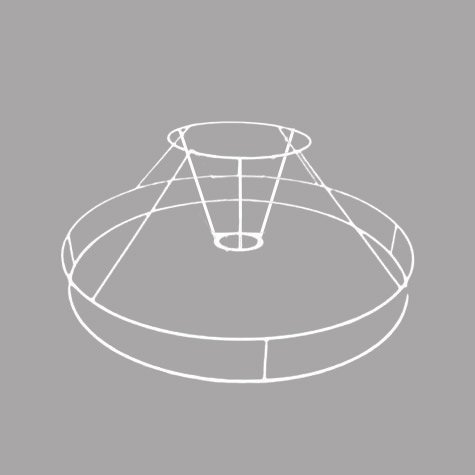 Carcasse abat-jour - Carcasse à bandeau pour pied de lampe - 38 cm