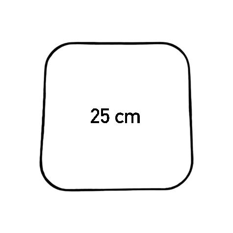 Carcasse d'abat jour - Carré nu coins arrondis 25