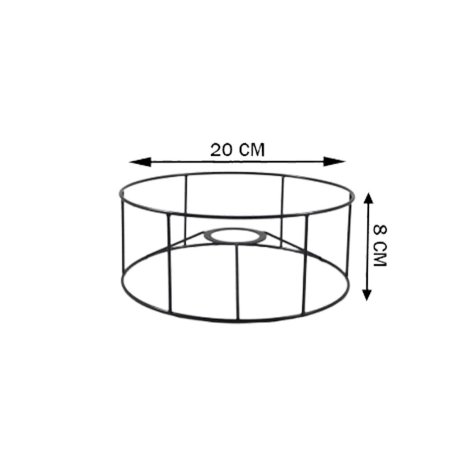 Carcasse d'abat-jour -  Cylindrique - C20H8 pour suspension - 20x08