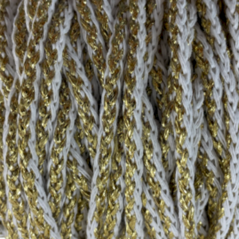 Habillage  - Coton tressé - 4 mm - Doré et blanc / 50 M