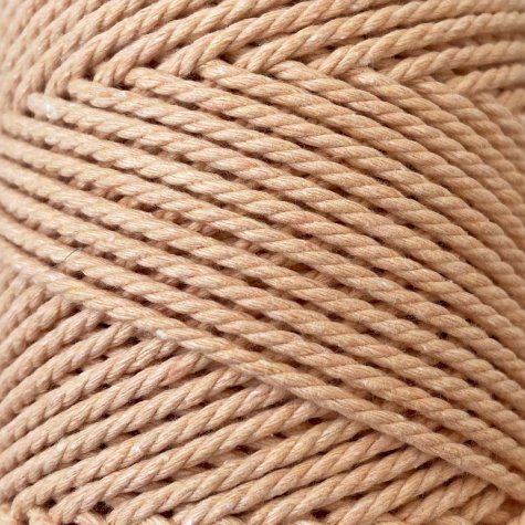 Habillage  - fil de coton Macramé - 2 mm - Abricot / 100 M -