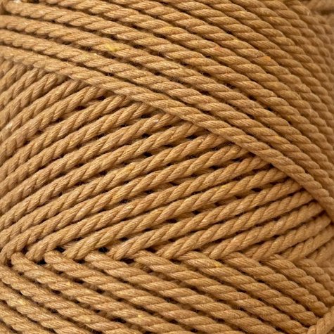 Habillage  - fil de coton Macramé - 2 mm - Jaune moutarde / 100 M -