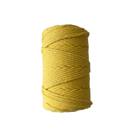 Habillage  - fil de coton Macramé - 2 mm - Jaune poussin / 70 M