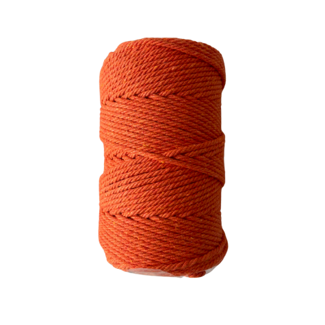 Habillage  - fil de coton Macramé - 2 mm - Orange citrouille / 70 M