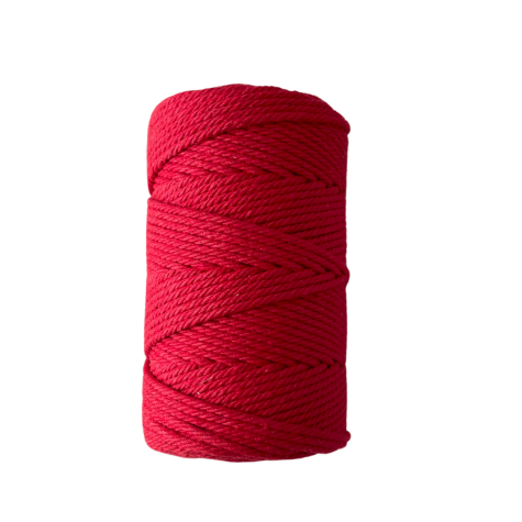 Habillage  - fil de coton Macramé - 2 mm - Rouge vif / 70 M
