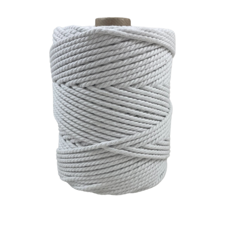 Habillage  - fil de coton Macramé - 3 mm - Couleur blanc / 100 M