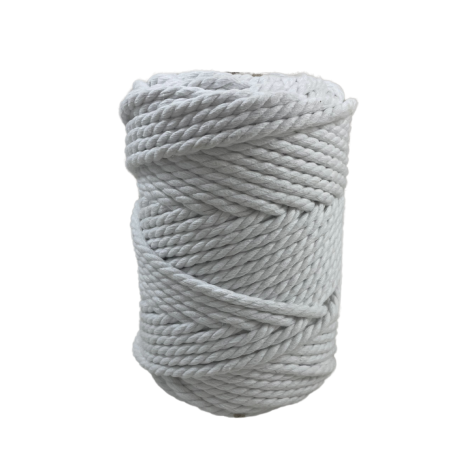 Habillage  - fil de coton Macramé - 5 mm - Couleur blanc / 50 M