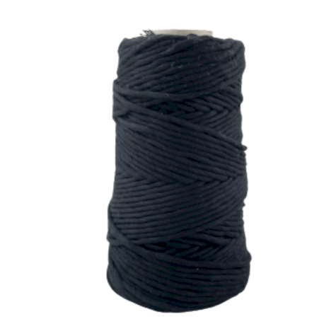 Habillage  - fil de coton Peigné XL - 3 mm - Noir / 75 M