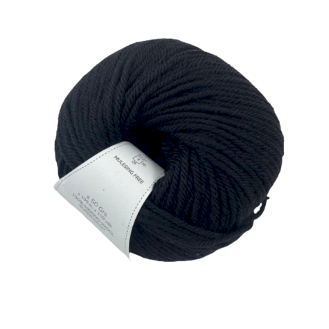 Habillage  - Laine mérinos épaisse ≈  2mm - DK  - Noir / 100 M