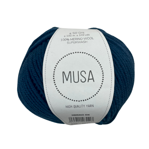 Habillage  - Laine mérinos épaisse ≈  2mm - DK  - Bleu poseidon / 100 M