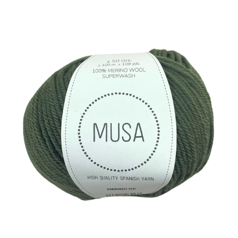 Habillage  - Laine mérinos épaisse ≈  2mm - DK  - Vert kaki / 100 M