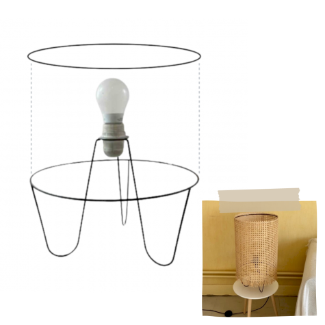 Jeux - Pied pour lampe à poser - Hauteur 22 cm et cercle 30 cm