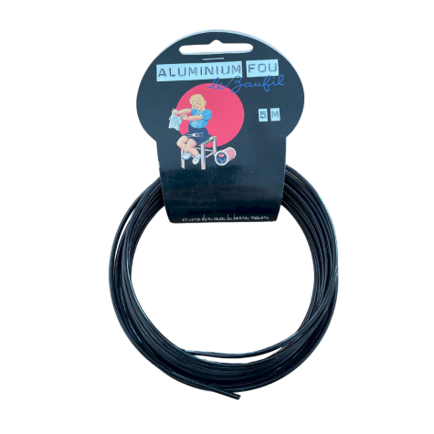 Loisirs créatif - Fils - fil aluminium Noir - 2 mm - 5 M