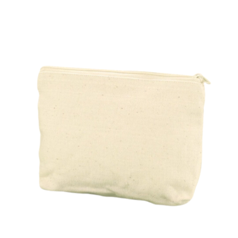 Loisirs créatif -  textile à customiser - trousse maquillage - 18.5 x 14 cm - coton écru