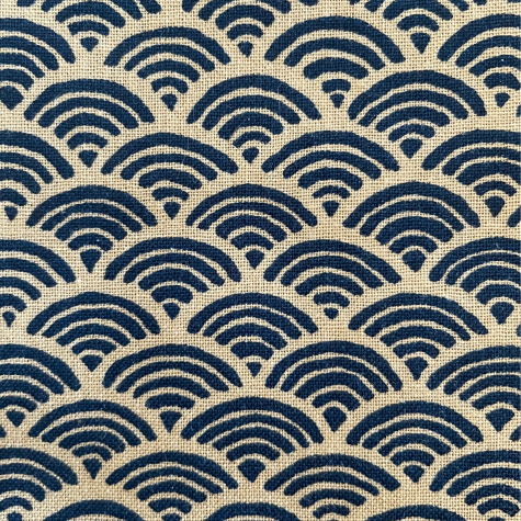 Mercerie - Tissu coupon 45 x 55 cm - Vague seigahia japonais - Beige