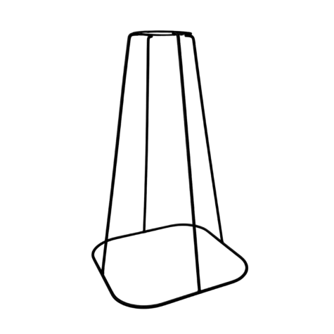 Pied de lampe conique - base carré arrondis - Hauteur 24 cm