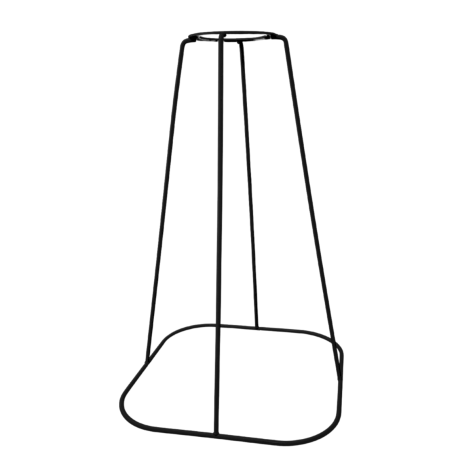 Pied de lampe conique - base carré arrondis - Hauteur 24 cm